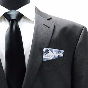 Urban (White/Black) Camouflage Pocket Square